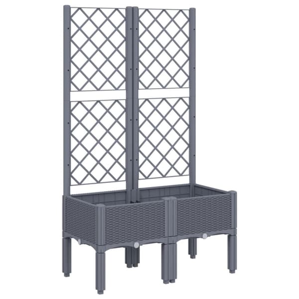 vidaXL plantekasse med espalier 80x40x142 cm PP grå