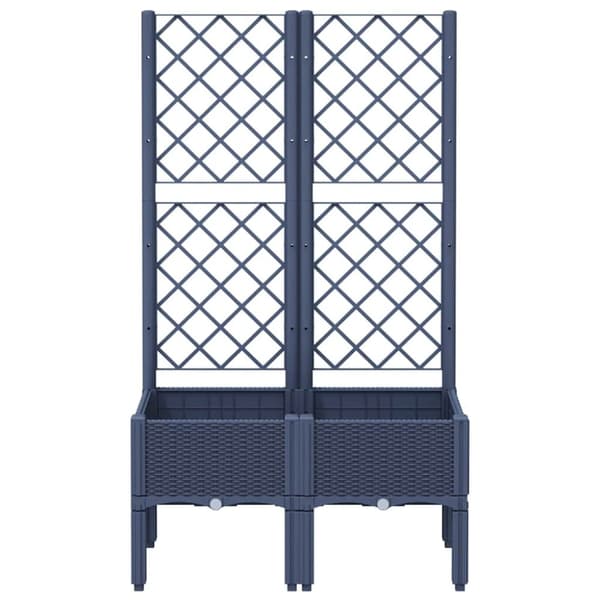 vidaXL plantekasse med espalier 80x40x142 cm PP grå