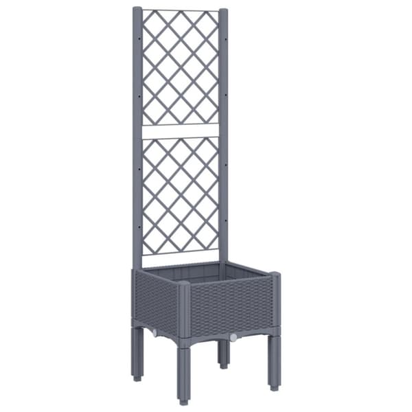 vidaXL Plantekasse med espalier grå 40x40x142 cm PP