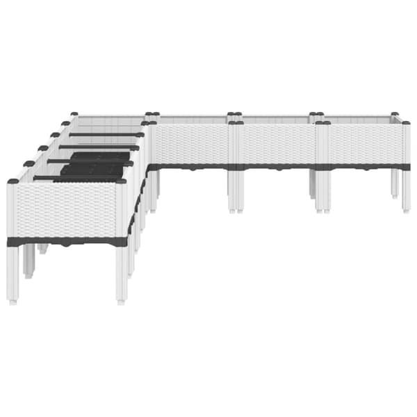 vidaXL plantekasse med ben 200x160x42 cm PP hvid