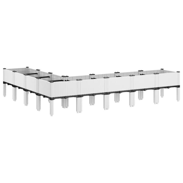 vidaXL plantekasse med ben 200x160x42 cm PP hvid