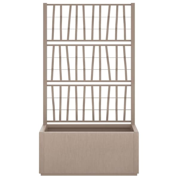 vidaXL plantekasse med espalier 80x36x140 cm PP lysebrun