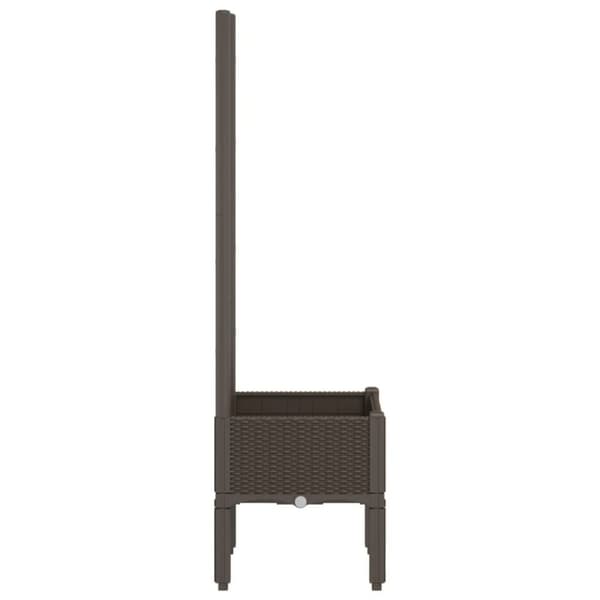 vidaXL Odlingslåda med spaljé brun 40x40x142 cm PP