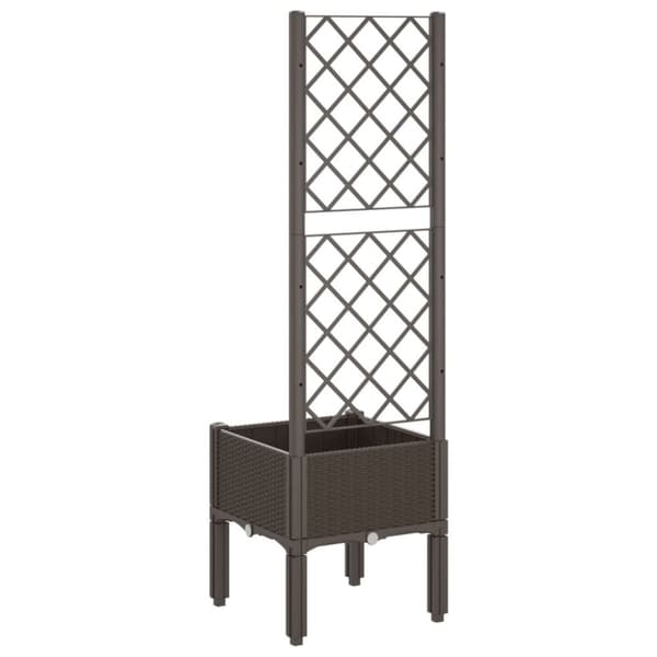 vidaXL Odlingslåda med spaljé brun 40x40x142 cm PP