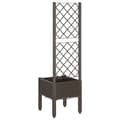 Miniatyrbillede 4 af 8: vidaXL plantekasse med espalier 40x40x142 cm PP brun