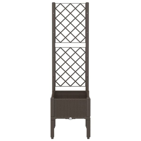 vidaXL plantekasse med espalier 40x40x142 cm PP brun