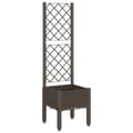 Miniatyrbillede 1 af 8: vidaXL plantekasse med espalier 40x40x142 cm PP brun