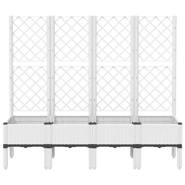 vidaXL Plantekasse med espalier hvit 160x40x142 cm PP