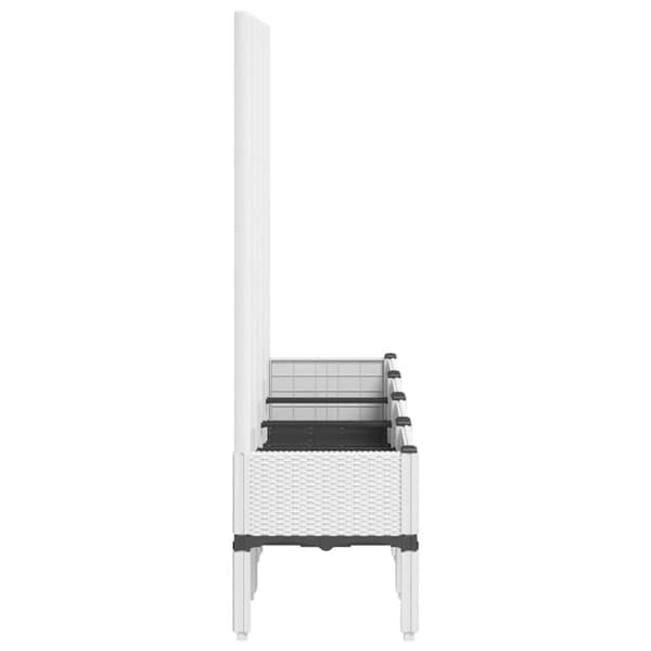 vidaXL Plantekasse med espalier hvit 160x40x142 cm PP