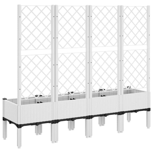 vidaXL Plantekasse med espalier hvit 160x40x142 cm PP