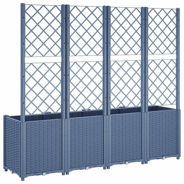 vidaXL plantekasse med espalier 160x40x140 cm PP grå
