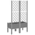 Miniatyrbilde 4 av 8: vidaXL Plantekasse med espalier lysegrå 80x40x142 cm PP