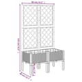 Miniatyrbilde 7 av 8: vidaXL Plantekasse med espalier lysegrå 80x40x142 cm PP