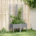 Miniatyrbilde 8 av 8: vidaXL Plantekasse med espalier lysegrå 80x40x142 cm PP