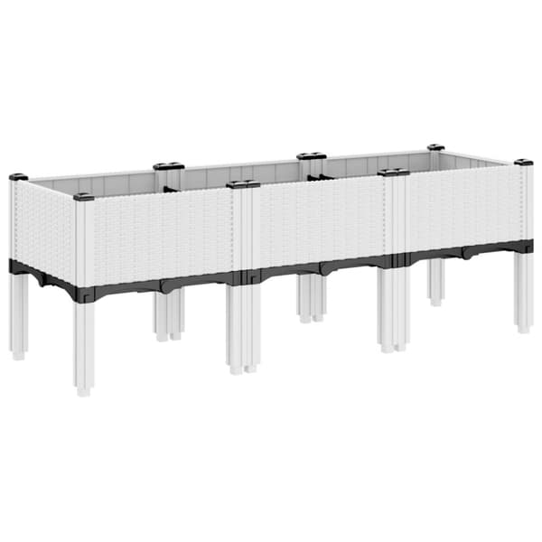 vidaXL Odlingslåda med ben vit 120x40x42 cm PP