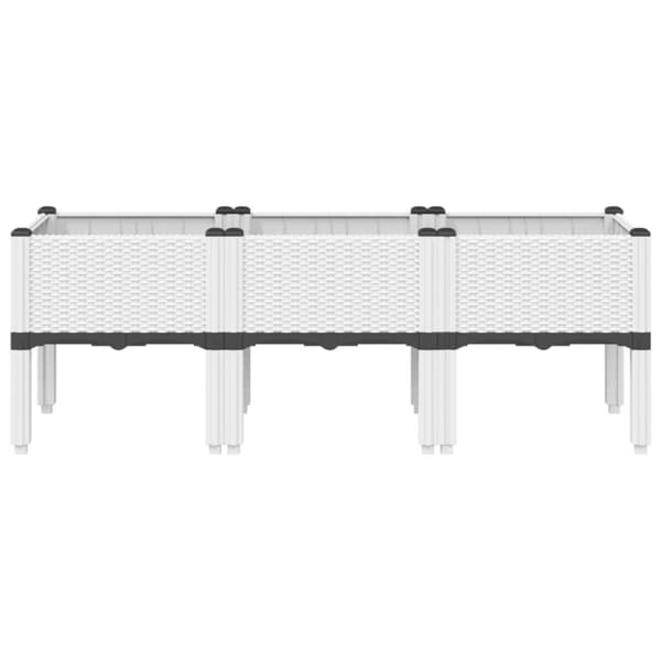 vidaXL Odlingslåda med ben vit 120x40x42 cm PP