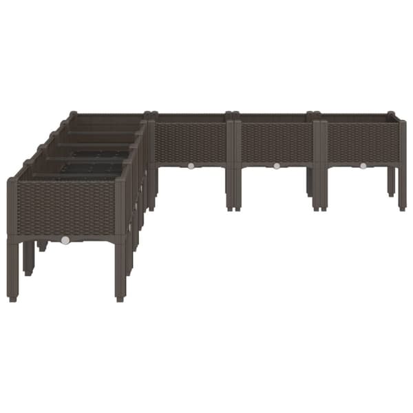 vidaXL plantekasse med ben 200x160x42 cm PP brun