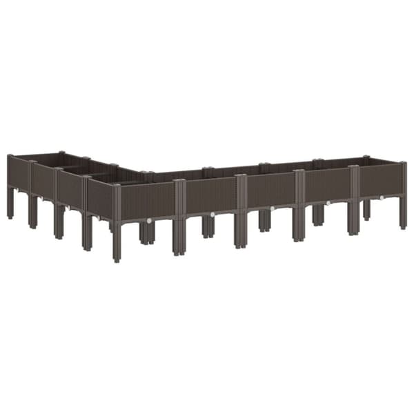 vidaXL plantekasse med ben 200x160x42 cm PP brun