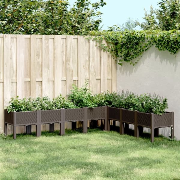 vidaXL plantekasse med ben 200x160x42 cm PP brun