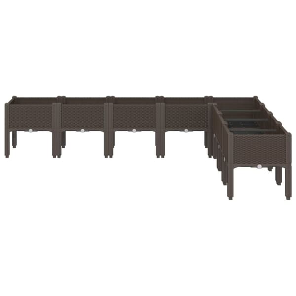 vidaXL plantekasse med ben 200x160x42 cm PP brun