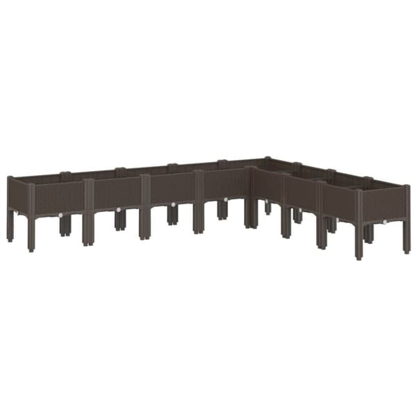 vidaXL plantekasse med ben 200x160x42 cm PP brun