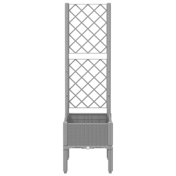 vidaXL plantekasse med espalier 40x40x142 cm PP lysegrå
