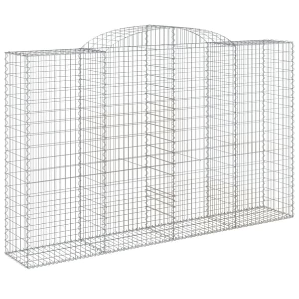 vidaXL buede gabionkurve 20 stk. 300x50x180/200 cm galvaniseret jern