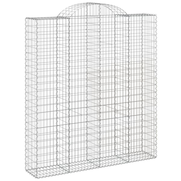 vidaXL buede gabionkurve 13 stk. 200x50x220/240 cm galvaniseret jern