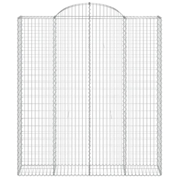 vidaXL buede gabionkurve 13 stk. 200x50x220/240 cm galvaniseret jern