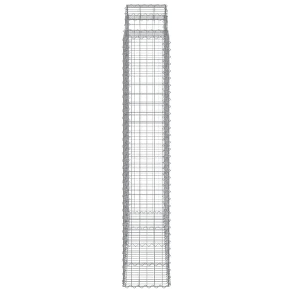 vidaXL buede gabionkurve 13 stk. 200x50x220/240 cm galvaniseret jern