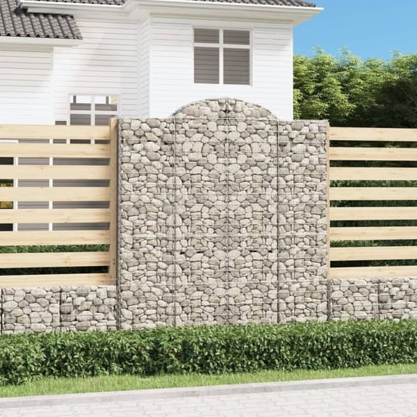 vidaXL buede gabionkurve 13 stk. 200x50x220/240 cm galvaniseret jern