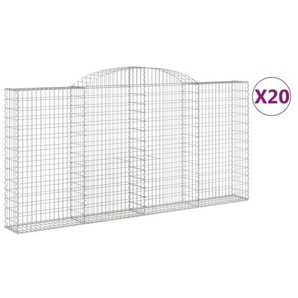 vidaXL Kaarevat kivikorit 20 kpl 300x30x140/160 cm galvanoitu rauta