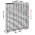 Miniatyrbild 6 av 6: vidaXL Gabioner bågformade 12 st 200x50x220/240 cm galvaniserat järn