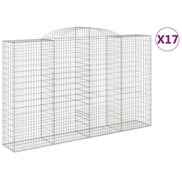 vidaXL Kaarevat kivikorit 17 kpl 300x50x180/200 cm galvanoitu rauta