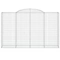Miniatyrbilde 4 av 6: vidaXL Gabionkurver buede 17 stk 300x50x180/200 cm galvanisert jern