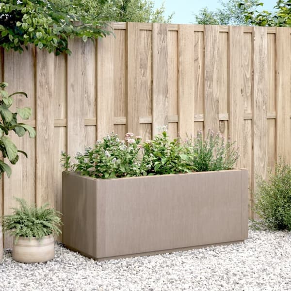 vidaXL Plantekasse lysebrun 80x36x35 cm PP