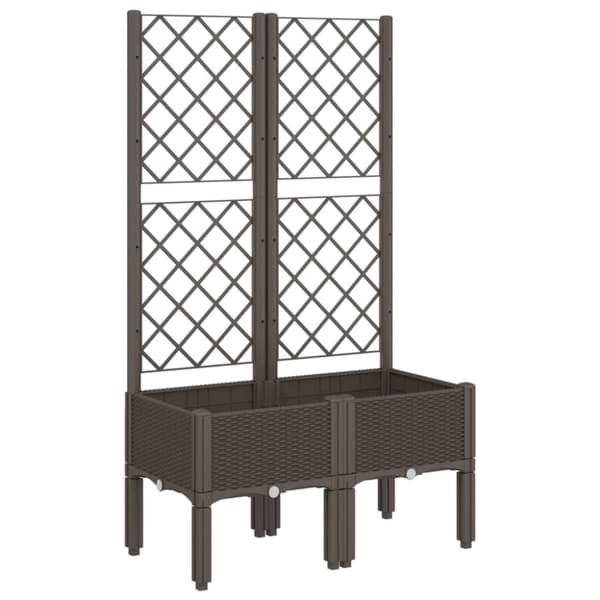 vidaXL plantekasse med espalier 80x40x142 cm PP brun