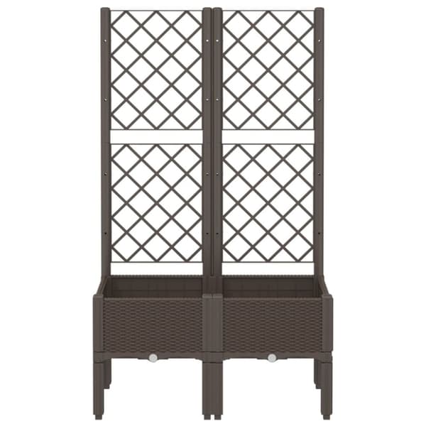 vidaXL Plantekasse med espalier brun 80x40x142 cm PP