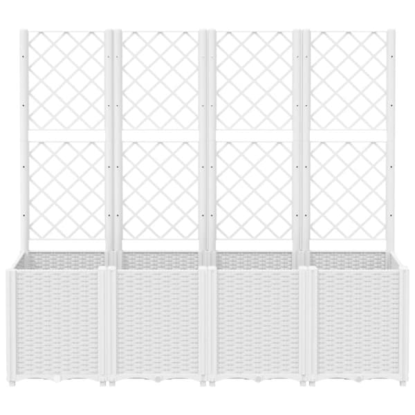 vidaXL Plantekasse med espalier hvit 160x40x140 cm PP