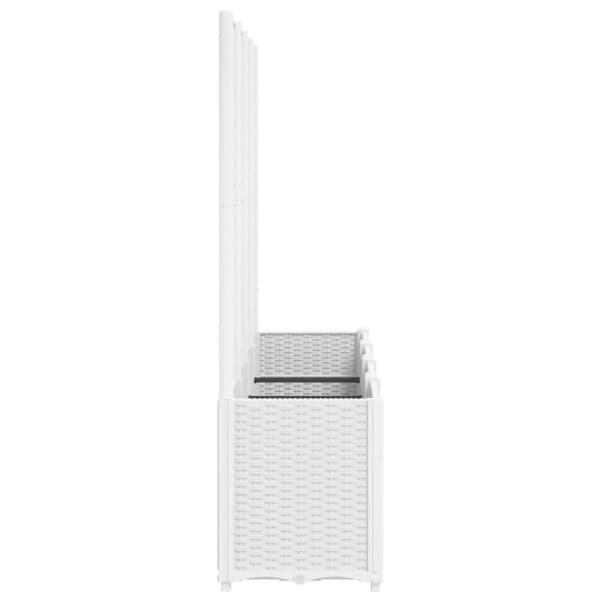 vidaXL plantekasse med espalier 160x40x140 cm PP hvid
