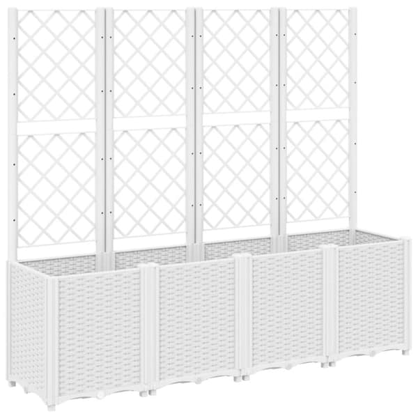 vidaXL plantekasse med espalier 160x40x140 cm PP hvid