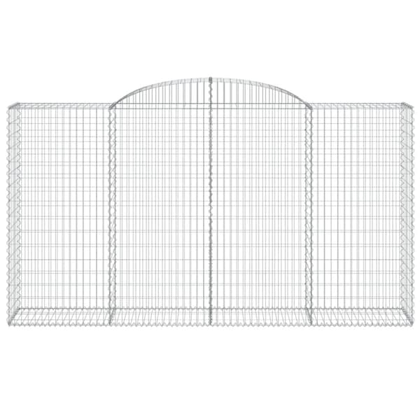 vidaXL Gabionkurver buede 20 stk 300x50x160/180 cm galvanisert jern