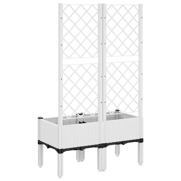 vidaXL plantekasse med espalier 80x40x142 cm PP hvid