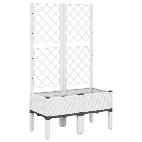 vidaXL plantekasse med espalier 80x40x142 cm PP hvid