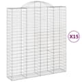 Pikkukuva 2 / 6: vidaXL Kaarevat kivikorit 15 kpl 200x50x220/240 cm galvanoitu rauta