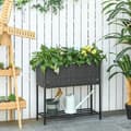 Pikkukuva 2 / 7: Rootz Flower Box - Raised Bed - Feet Flower Pot - Rattan Raised Bed - Shelf - Brown - 70 x 30 x 72 cm