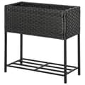 Pikkukuva 1 / 7: Rootz Flower Box - Raised Bed - Feet Flower Pot - Rattan Raised Bed - Shelf - Brown - 70 x 30 x 72 cm