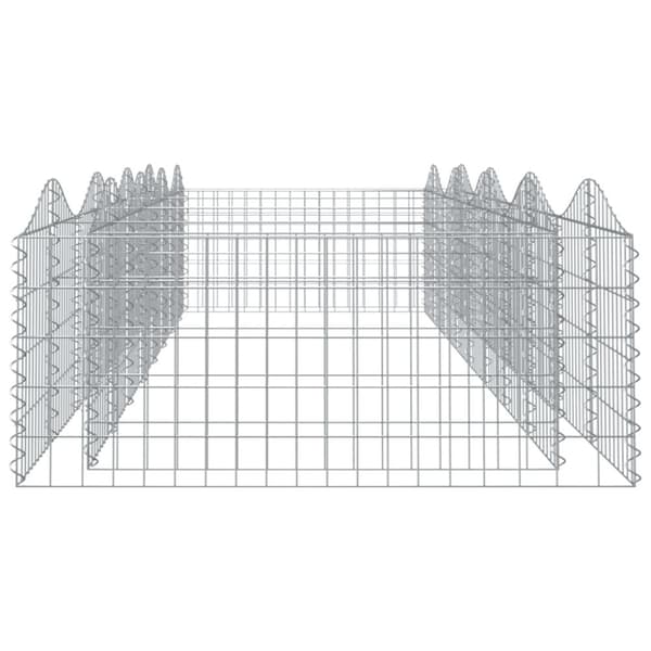 vidaXL Buet gabion høybed 400x100x50 cm galvanisert jern