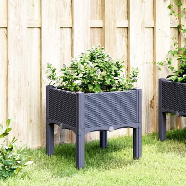 vidaXL Plantekasse med ben blågrå 40x40x42 cm PP