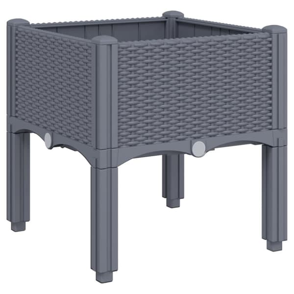 vidaXL plantekasse med ben 40x40x42 cm PP grå